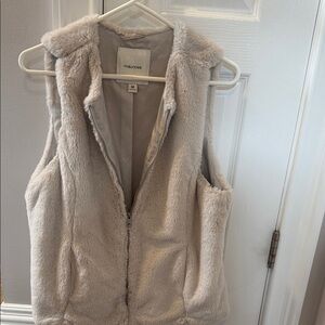 Maurices Soft Beige Faux Fur Vest